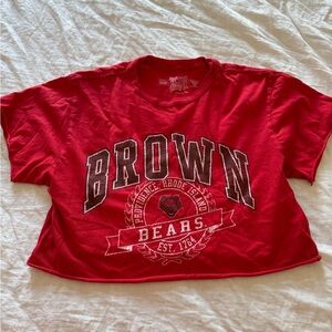 Red Brown Bears Cropped T-Shirt